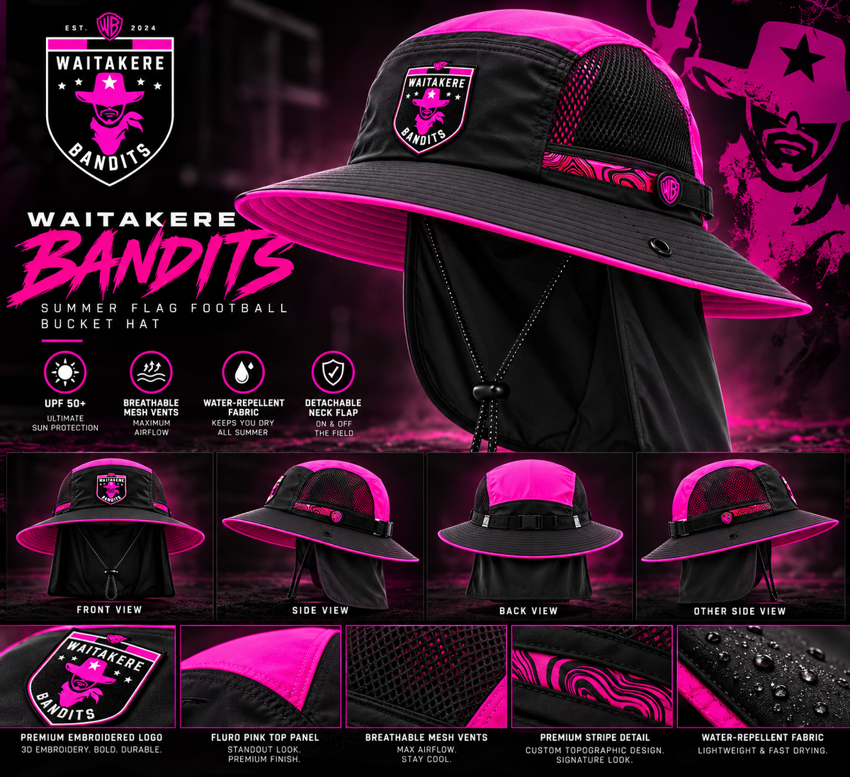 🏴‍☠️ 2026 Waitākere Bandits Bucket Hat